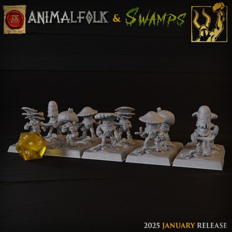 钛 Forge迷你模型2025年1月作品：动物族与沼泽主题3D打印模型|Titan Forge Miniatures – January 2025 – Animalfolks and Swamps – 3D Print Model