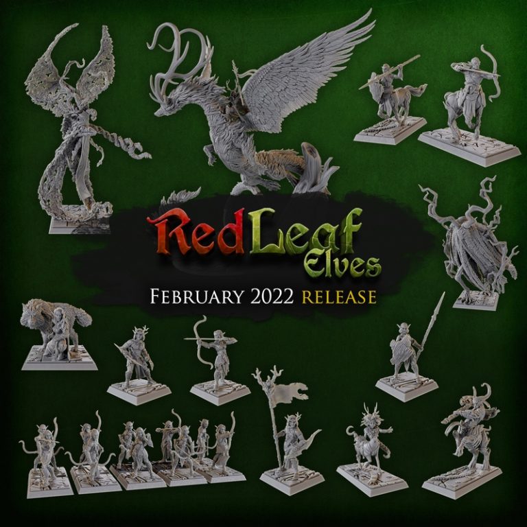 钛forge迷你模型-2022年2月红叶精灵3D打印模型|Titan Forge Miniatures – February 2022 – Redleaf Elves – 3D Print Model