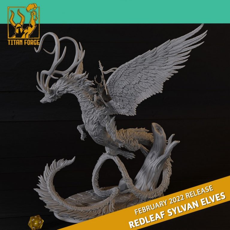 钛forge迷你模型-2022年2月红叶精灵3D打印模型|Titan Forge Miniatures – February 2022 – Redleaf Elves – 3D Print Model