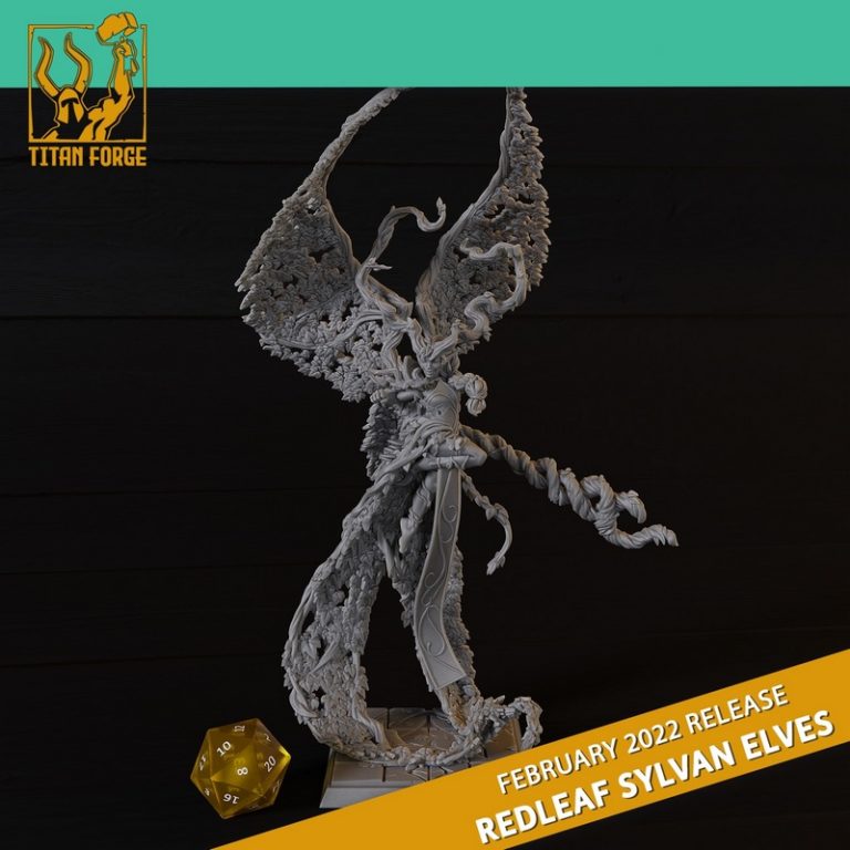 钛forge迷你模型-2022年2月红叶精灵3D打印模型|Titan Forge Miniatures – February 2022 – Redleaf Elves – 3D Print Model
