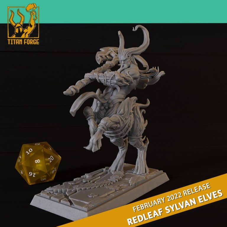 钛forge迷你模型-2022年2月红叶精灵3D打印模型|Titan Forge Miniatures – February 2022 – Redleaf Elves – 3D Print Model