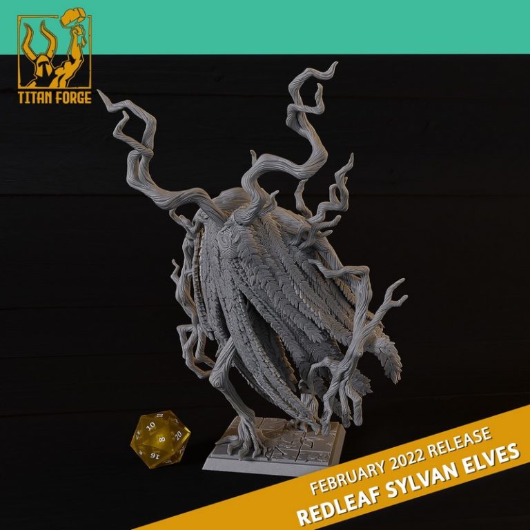 钛forge迷你模型-2022年2月红叶精灵3D打印模型|Titan Forge Miniatures – February 2022 – Redleaf Elves – 3D Print Model