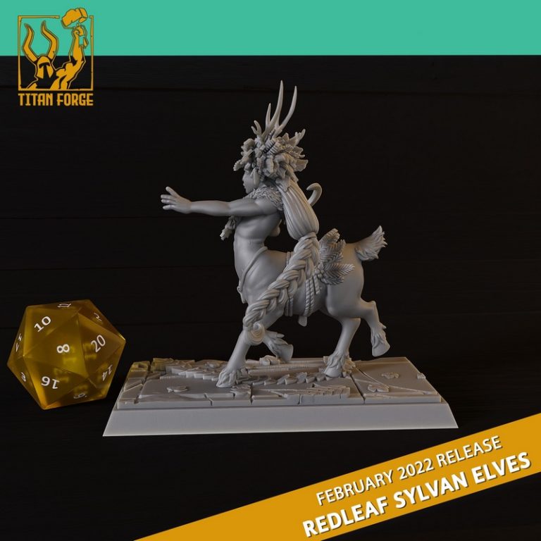 钛forge迷你模型-2022年2月红叶精灵3D打印模型|Titan Forge Miniatures – February 2022 – Redleaf Elves – 3D Print Model