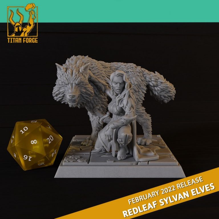 钛forge迷你模型-2022年2月红叶精灵3D打印模型|Titan Forge Miniatures – February 2022 – Redleaf Elves – 3D Print Model