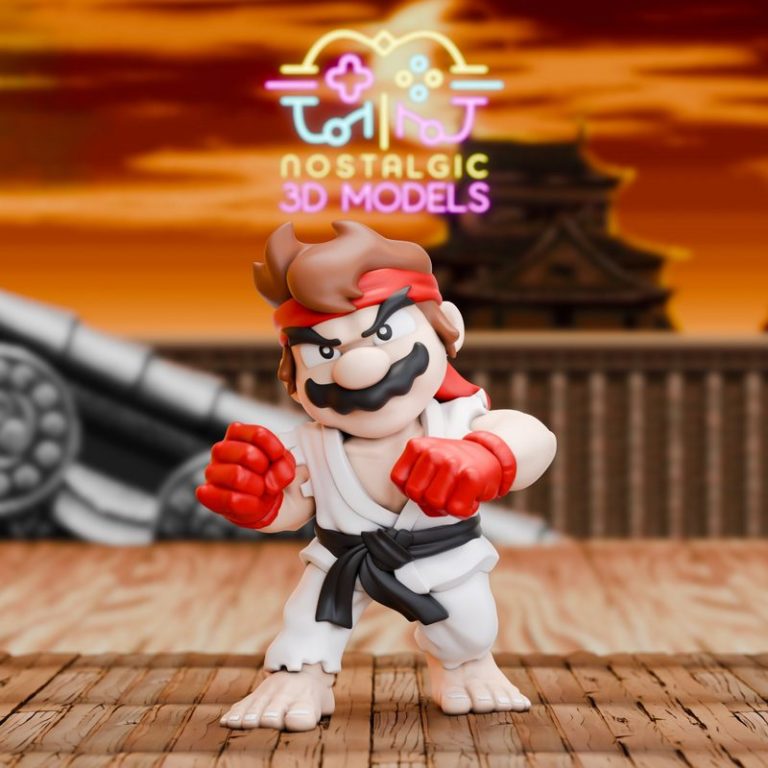 街机对决 3D打印模型|Street Fighter Mario – 3D Print Model