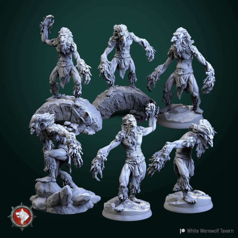 白狼酒馆——不祥三重奏 3D打印模型|White Werewolf Tavern – The Unholy Trinity – 3D Print Model