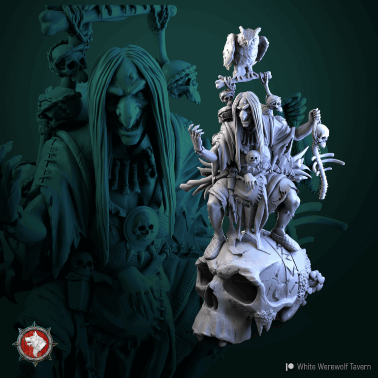 白狼酒馆——不祥三重奏 3D打印模型|White Werewolf Tavern – The Unholy Trinity – 3D Print Model