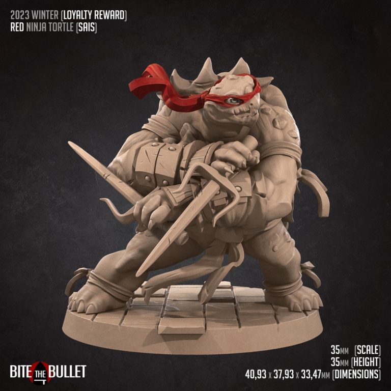 咬下子弹——忍者神龟3D打印模型|Bite the Bullet – Ninja Tortles – 3D Print Model