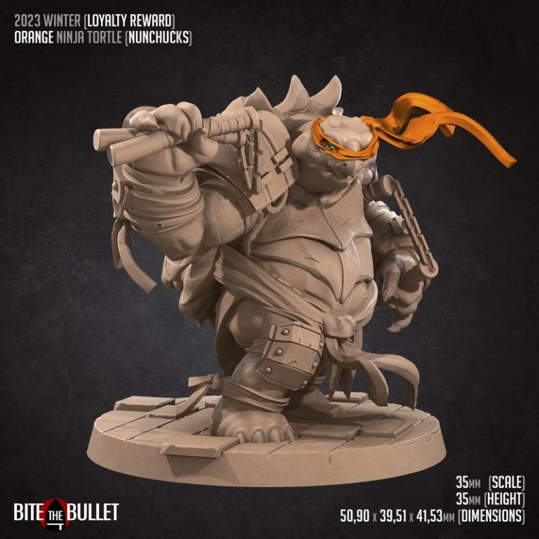 咬下子弹——忍者神龟3D打印模型|Bite the Bullet – Ninja Tortles – 3D Print Model