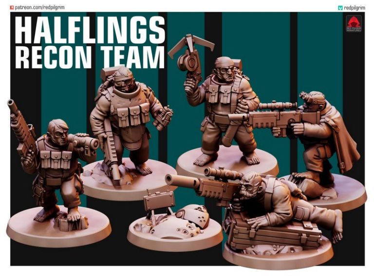 半人族侦察小队3D打印模型|Halflings Recon Team – 3D Print Model