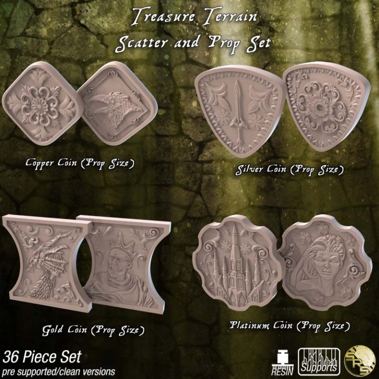 珍宝地形散件及道具套装——3D打印模型|Treasure Terrain Scatter and Prop Set – 3D Print Model