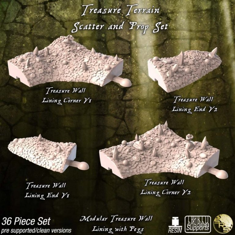 珍宝地形散件及道具套装——3D打印模型|Treasure Terrain Scatter and Prop Set – 3D Print Model