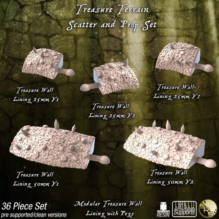 珍宝地形散件及道具套装——3D打印模型|Treasure Terrain Scatter and Prop Set – 3D Print Model