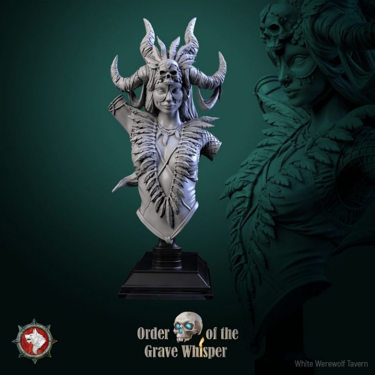 白狼酒馆——亡灵低语者——3D打印模型|White Werewolf Tavern – Order of the Grave Whisper – 3D Print Model