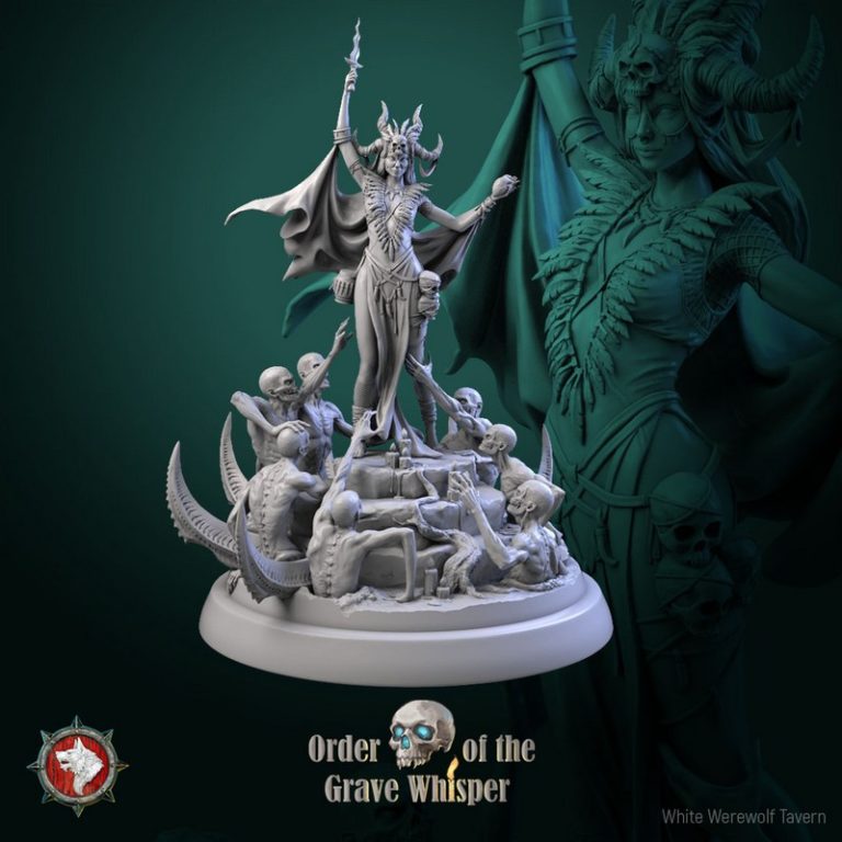 白狼酒馆——亡灵低语者——3D打印模型|White Werewolf Tavern – Order of the Grave Whisper – 3D Print Model
