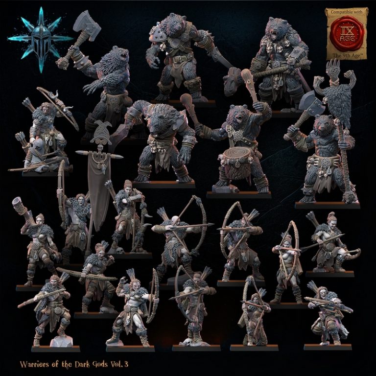 暗神战将 3D打印模型|Lost Kingdom Miniatures – Warriors of the Dark Gods Vol. 3 – 3D Print Model