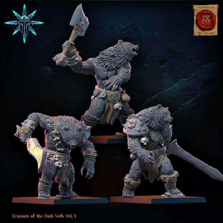 暗神战将 3D打印模型|Lost Kingdom Miniatures – Warriors of the Dark Gods Vol. 3 – 3D Print Model