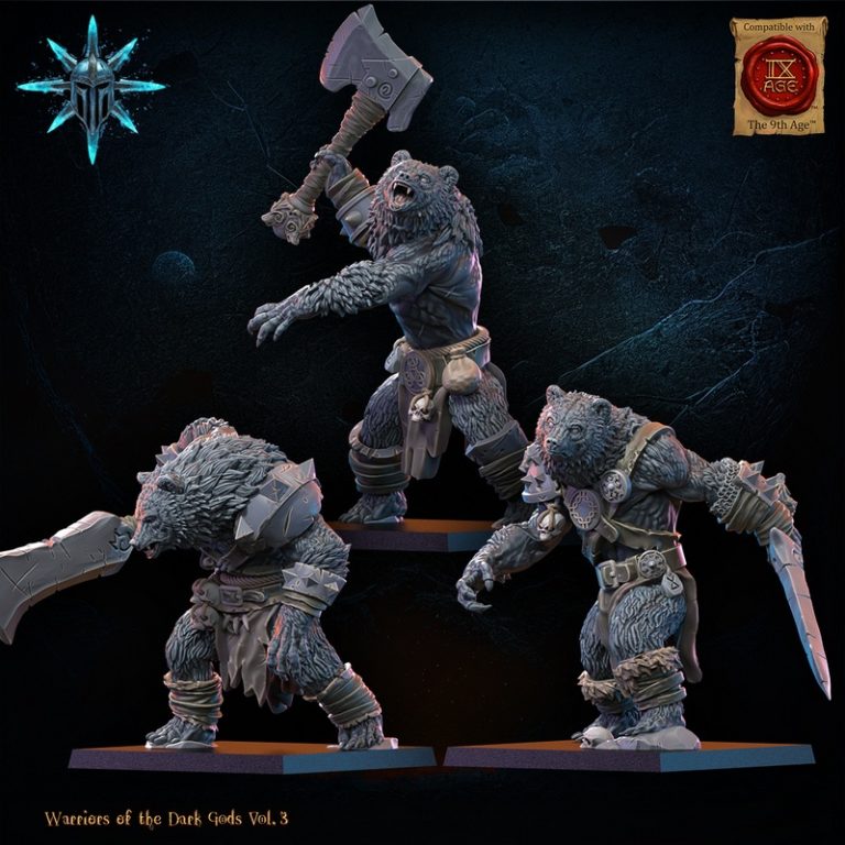 暗神战将 3D打印模型|Lost Kingdom Miniatures – Warriors of the Dark Gods Vol. 3 – 3D Print Model