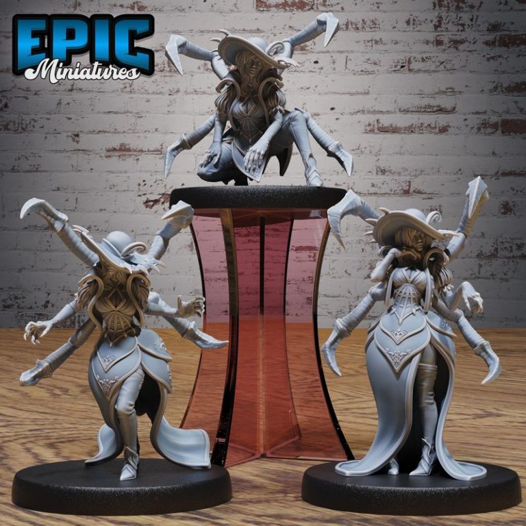 3D打印模型：星舰奇兵系列·灵能裁决者遭遇战|Epic Miniatures – Mind Attack Set – Astral Flayer Encounter – Spelljammer Collection – 3D Print Model