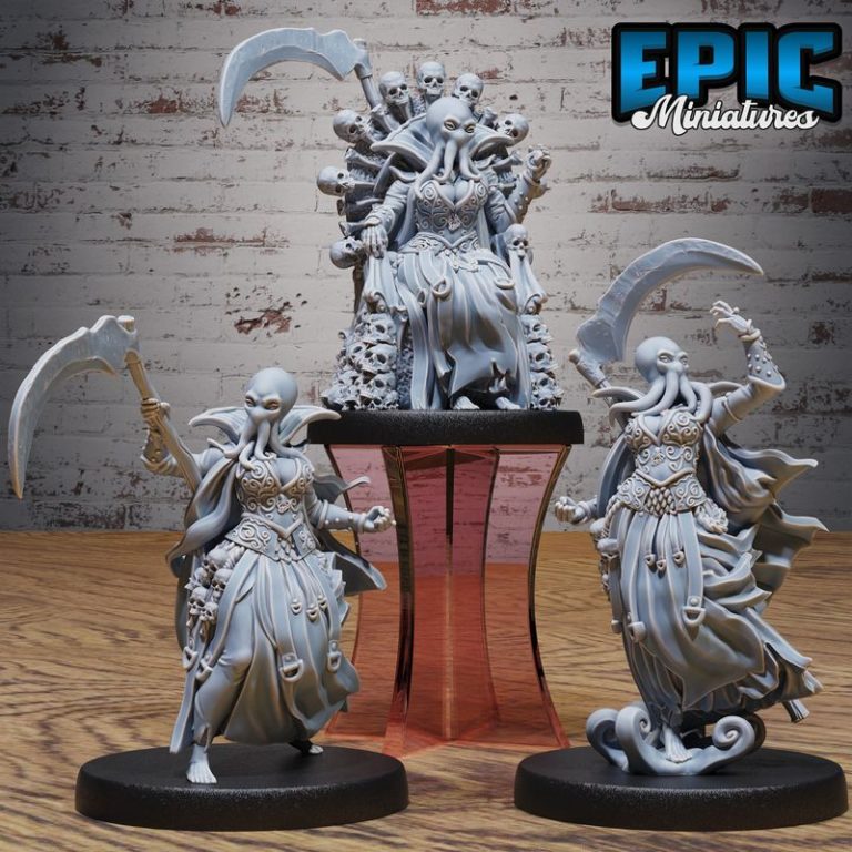3D打印模型：星舰奇兵系列·灵能裁决者遭遇战|Epic Miniatures – Mind Attack Set – Astral Flayer Encounter – Spelljammer Collection – 3D Print Model