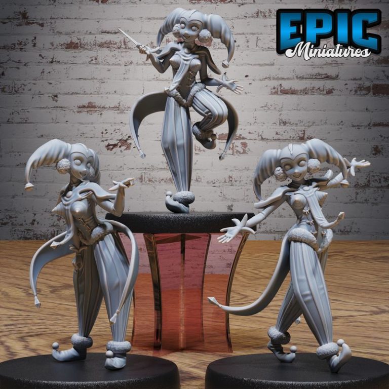 3D打印小模型：狂欢节恐怖小丑遭遇场景|Epic Miniatures – Grand Carnival Set – Circus and Entertainment Collection – Horror Clown Encounter – 3D Print Model