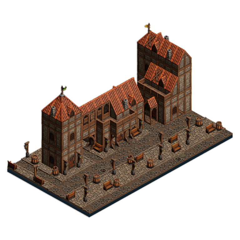 中世纪小镇3D打印模型|Dungeon Blocks – Medieval Town Part 2 – 3D Print Model