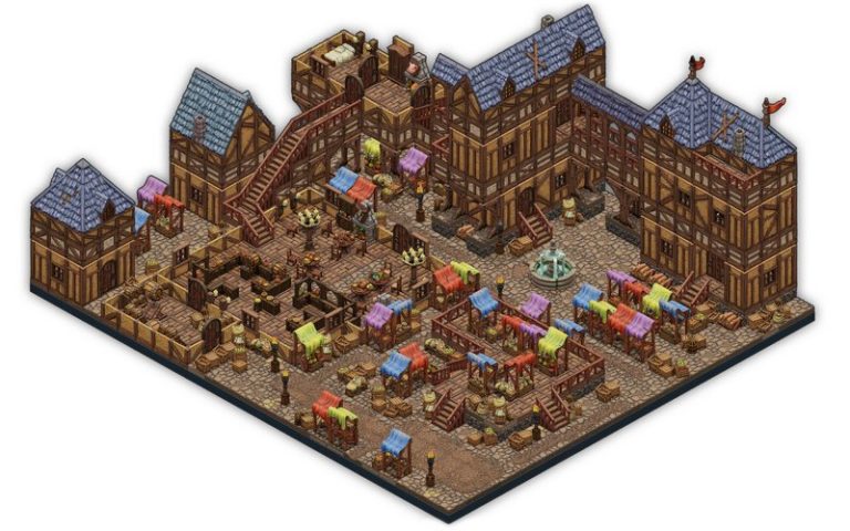 中世纪小镇3D打印模型|Dungeon Blocks – Medieval Town Part 1 – 3D Print Model