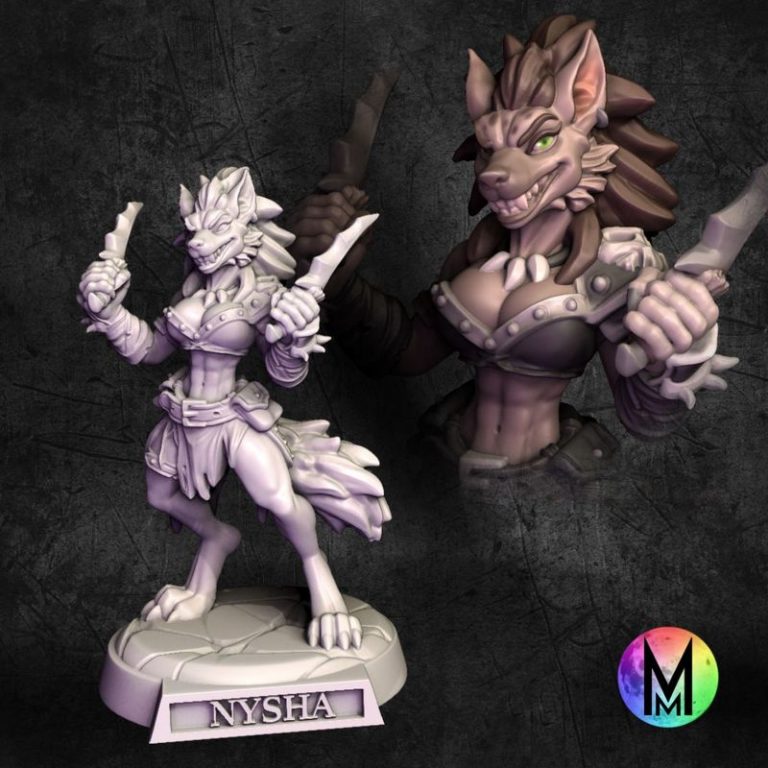 月光迷你系列——荒原狼族 gnoll战争小队 3D打印模型|Moonlight Minis – Jackals of the Wastes – Gnolls Set – Gnoll Warband – 3D Print Model