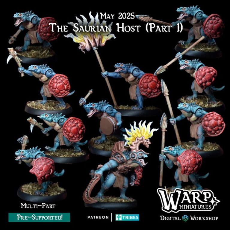 萨里安军团完整包 3D打印模型|Warp Miniatures – The Saurian Host – Full Pack – 3D Print Model
