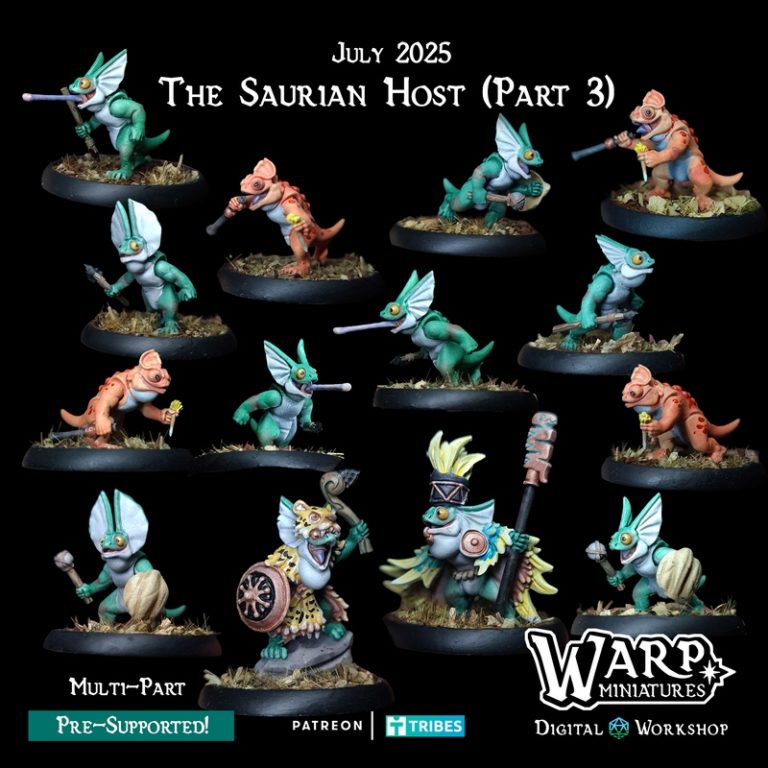 萨里安军团完整包 3D打印模型|Warp Miniatures – The Saurian Host – Full Pack – 3D Print Model