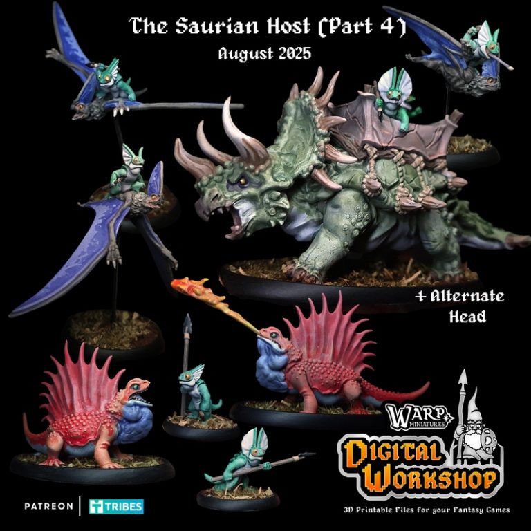 萨里安军团完整包 3D打印模型|Warp Miniatures – The Saurian Host – Full Pack – 3D Print Model