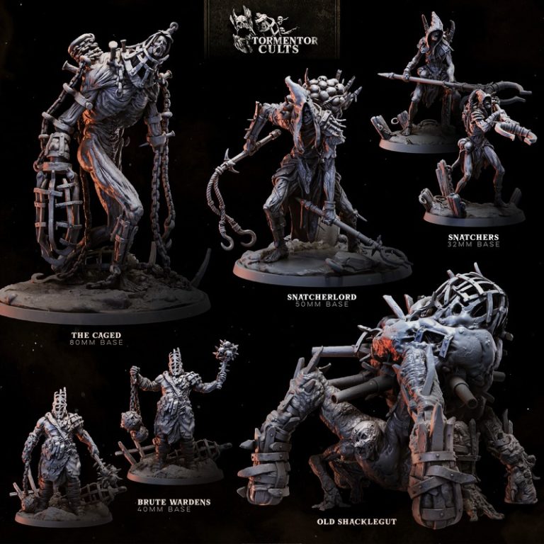 Bestiarum迷你模型——折磨教派系列第三部分 3D打印模型|Bestiarum Miniatures – Tormentor Cults Part 3 – 3D Print Model