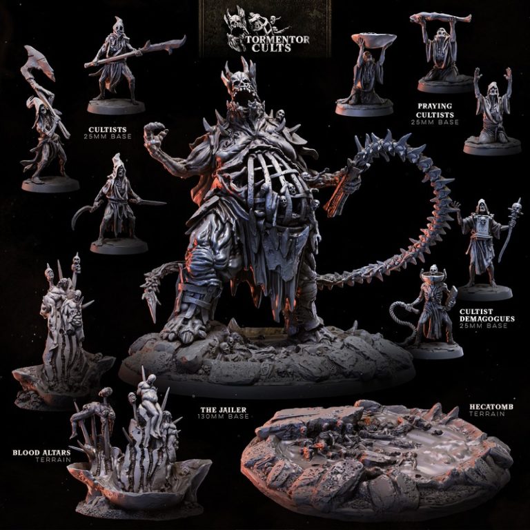 Bestiarum迷你模型——折磨教派系列（第一部分）3D打印版|Bestiarum Miniatures – Tormentor Cults Part 1 – 3D Print Model