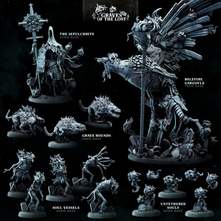 Bestiarum迷你模型——失落之墓3D打印作品|Bestiarum Miniatures – Graves of the Lost – 3D Print Model