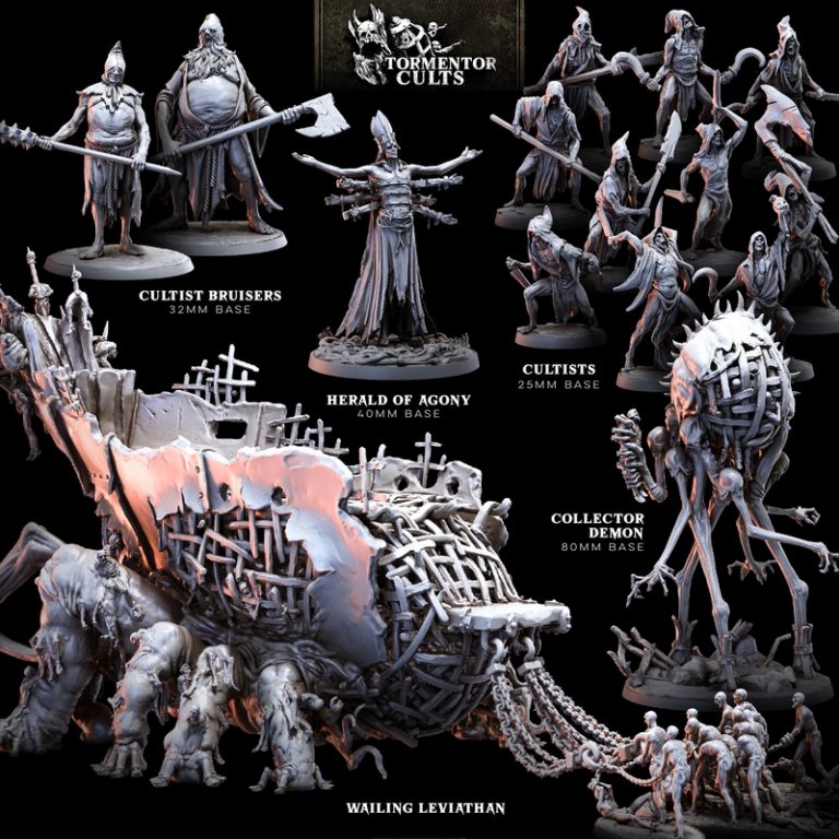 Bestiarum迷你模型：折磨教派·二月2024版3D打印模型|Bestiarum Miniatures – Tormentor Cults – February 2024 – 3D Print Model