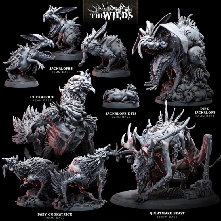 Bestiarum迷你模型：荒野系列——2024年1月3D打印作品|Bestiarum Miniatures – The Wilds – January 2024 – 3D Print Model