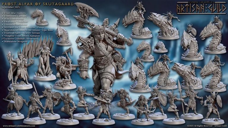 匠艺工坊·2025年9月·斯库塔加德霜裔族3D打印模型|Artisan Guild – September 2025 – Frost Alfar of Skutagaard – 3D Print Model