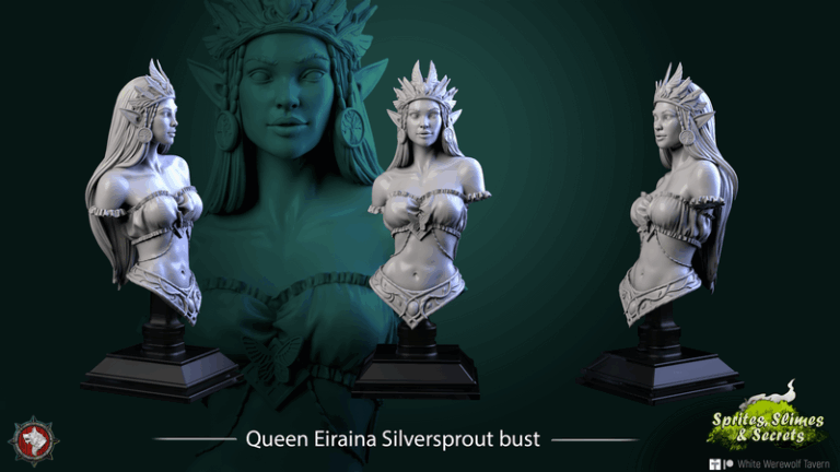 白狼酒馆3D打印模型：精灵、 slime与秘密|White Werewolf Tavern – May 2025 – Sprites Slimes and Secrets – 3D Print Model