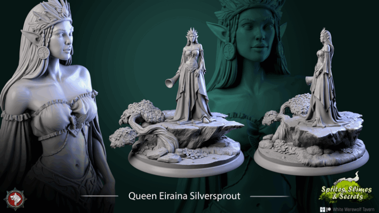 白狼酒馆3D打印模型：精灵、 slime与秘密|White Werewolf Tavern – May 2025 – Sprites Slimes and Secrets – 3D Print Model
