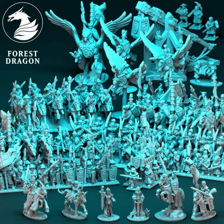 森林龙——骑士军团3D打印模型|Forest Dragon – Chivalric Knight Army Pack – 3D Print Model