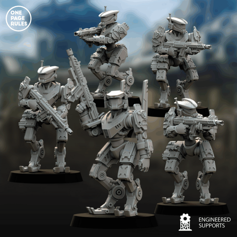 人类防御部队——格run机器人3D打印模型|Human Defence Force – GRUNT Robots – 3D Print Model