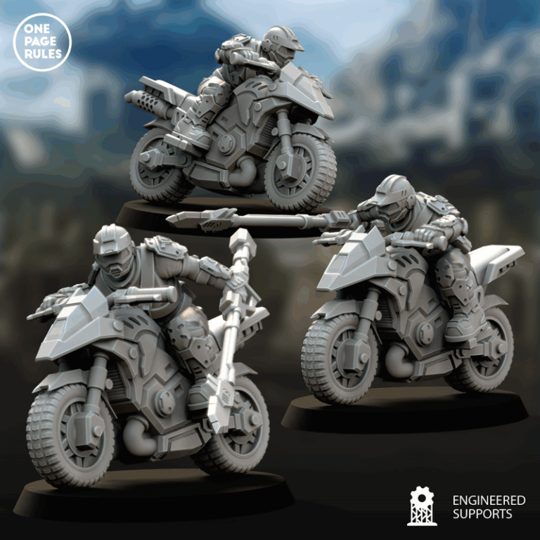 人类防御部队——战斗摩托骑手——3D打印模型|Human Defence Force – Combat Bikers – 3D Print Model