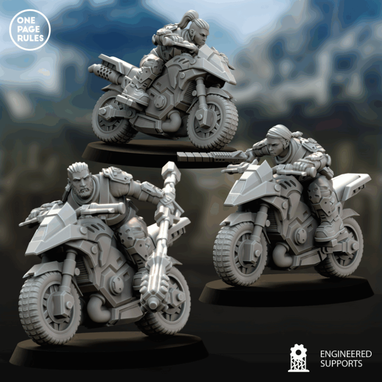 人类防御部队——战斗摩托骑手——3D打印模型|Human Defence Force – Combat Bikers – 3D Print Model