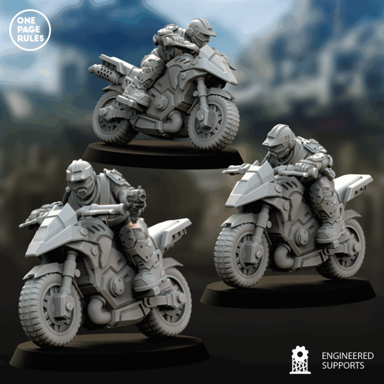人类防御部队——战斗摩托骑手——3D打印模型|Human Defence Force – Combat Bikers – 3D Print Model