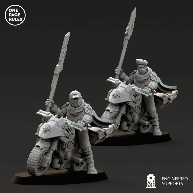 人类防御部队——骑行兵队长战斗骑行模型|Human Defence Force – Company Biker Leader on Combat Bike – 3D Print Model