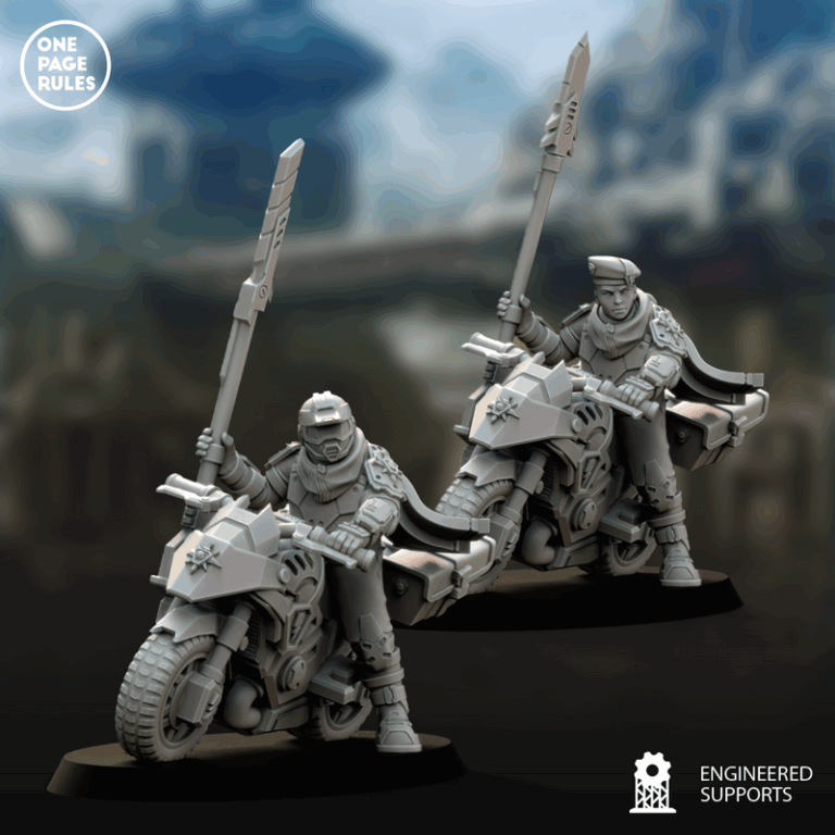 人类防御部队——骑行兵队长战斗骑行模型|Human Defence Force – Company Biker Leader on Combat Bike – 3D Print Model