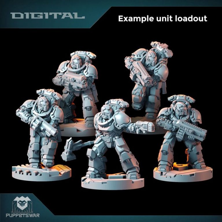 Puppetswar迷你模型 Prime Strikers战术战士 3D打印角色模型|Puppetswar Miniatures – Prime Strikers Tactical – 3D Print Model