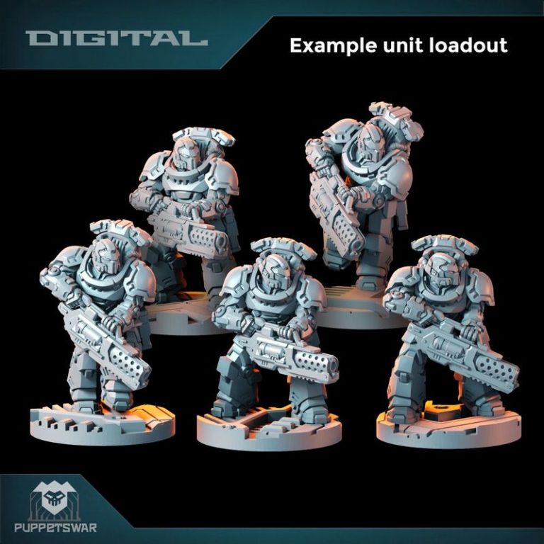 Puppetswar迷你模型 Prime Strikers战术战士 3D打印角色模型|Puppetswar Miniatures – Prime Strikers Tactical – 3D Print Model