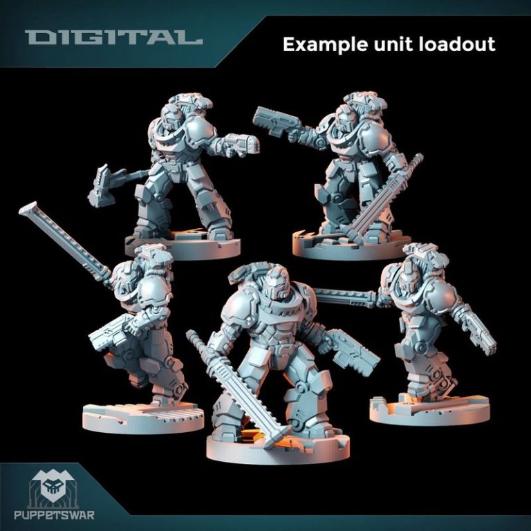 Puppetswar迷你模型 Prime Strikers战术战士 3D打印角色模型|Puppetswar Miniatures – Prime Strikers Tactical – 3D Print Model