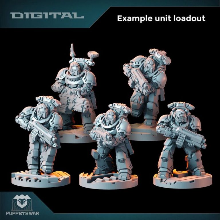 Puppetswar迷你模型 Prime Strikers战术战士 3D打印角色模型|Puppetswar Miniatures – Prime Strikers Tactical – 3D Print Model